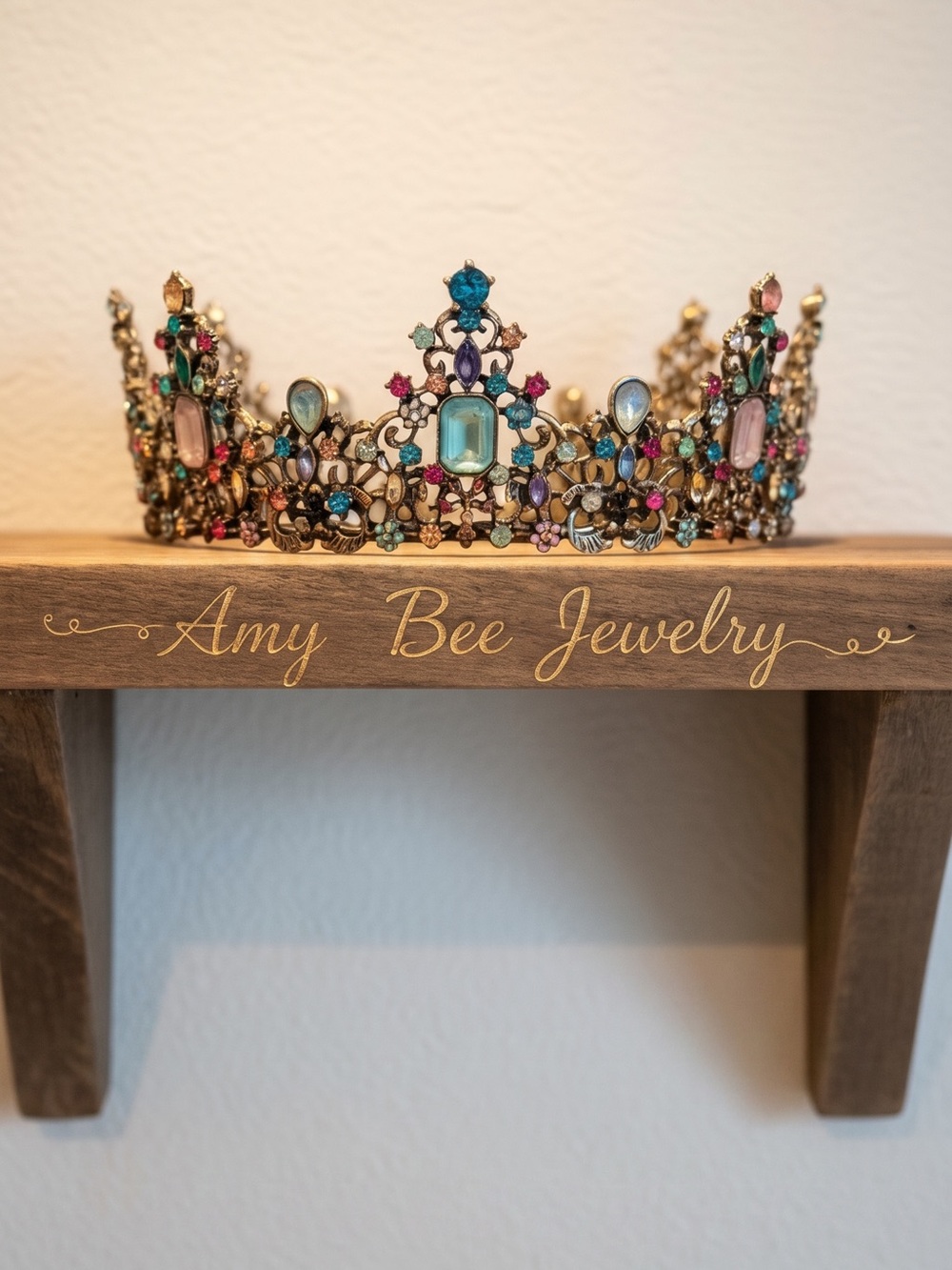 Multicoloured rhinestone crown. New. - Picture 1 of 16